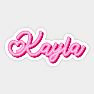 Kayla name pink heart Sticker